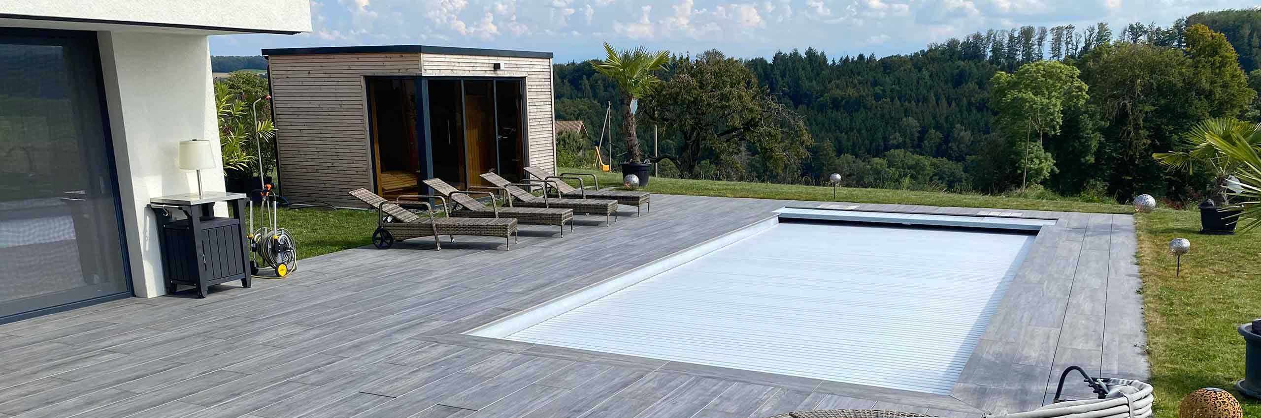 Terrasse réalisé en grès cérame