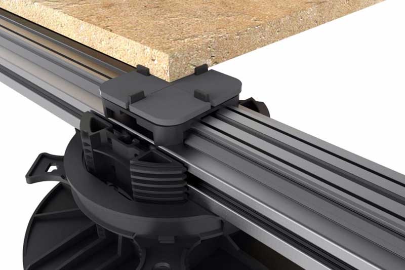 plots réglagles sur rail aluminium, vue détail